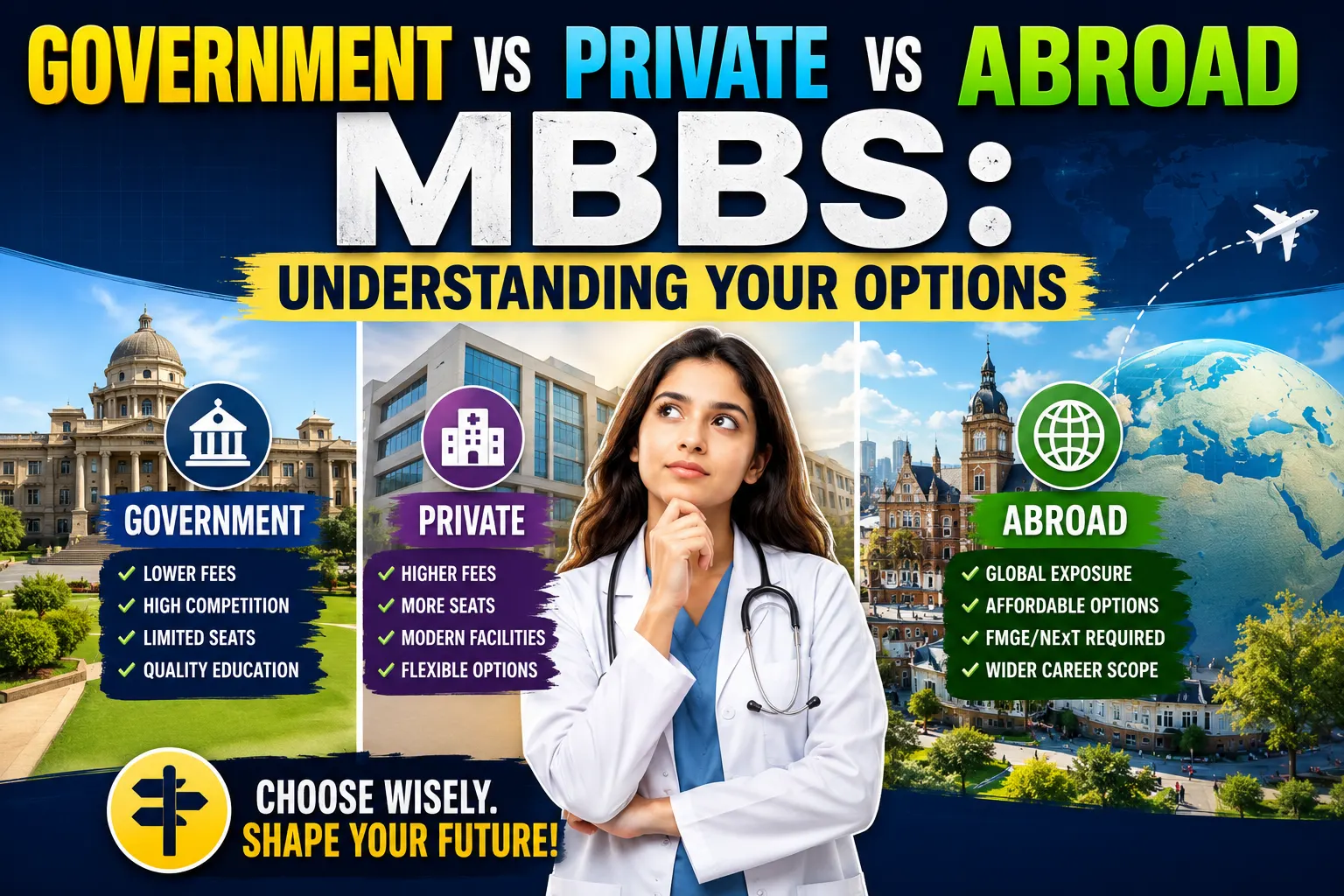 Government vs Private vs Abroad MBBS: Understanding Your Options